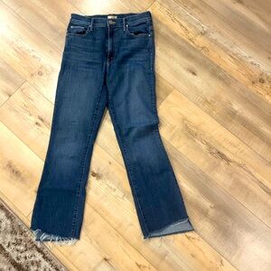 Mother jeans insider crop step fray 28